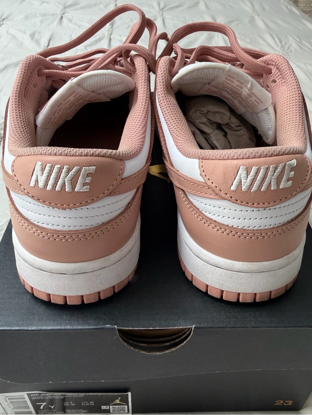 Nike Women’s Low-Top Sneakers in Dusty Rose and White - Picture 4 of 5